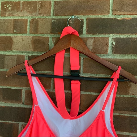Pink One Piece Swimsuit With Belt Size Large NWOT - Picture 5 of 7